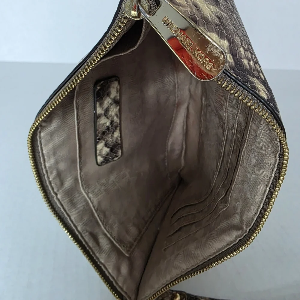 Michael Kors Brown Snake Print Wristle/Clutch
